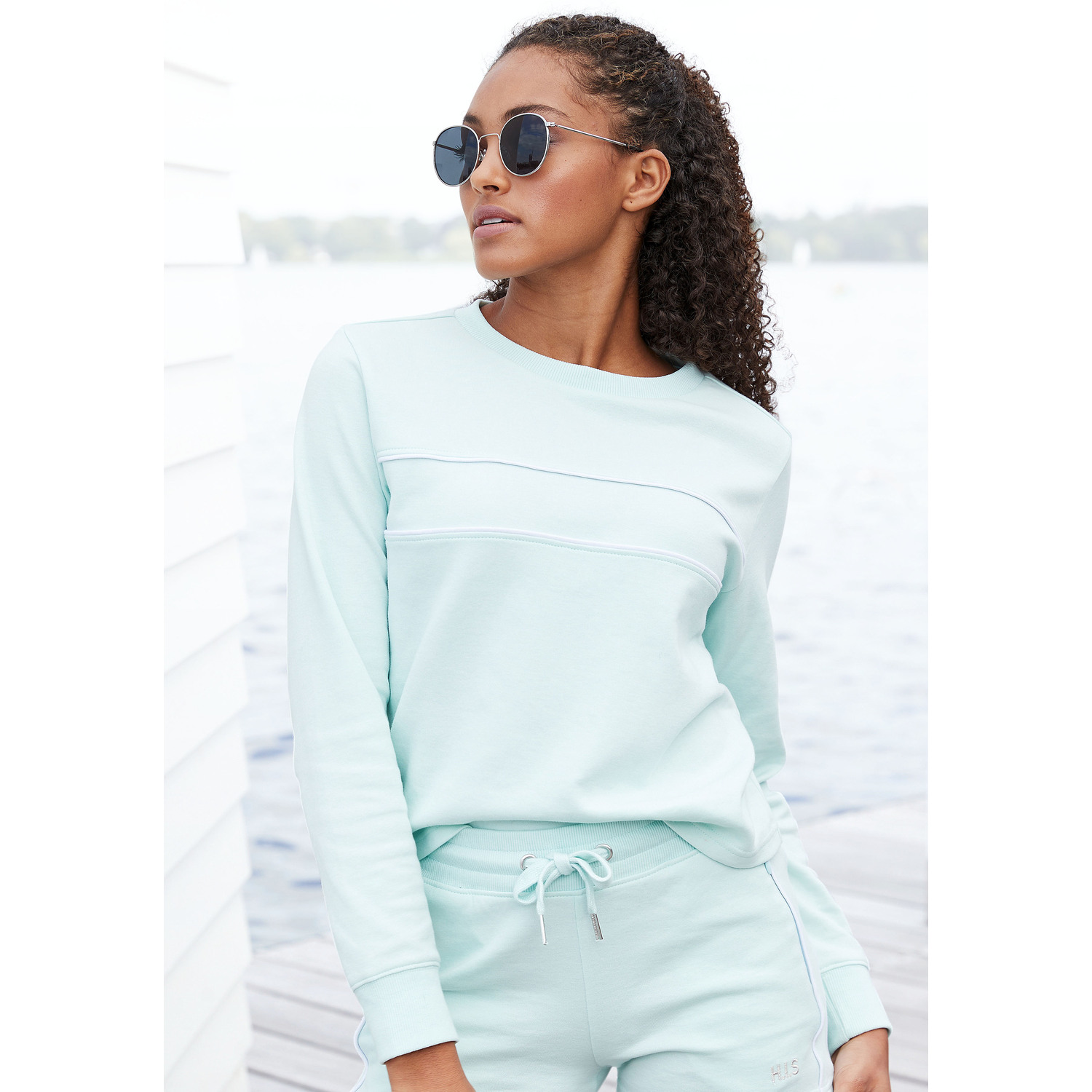 H.I.S Sweatshirt Damen hellmint Gr.32/34 von H.I.S