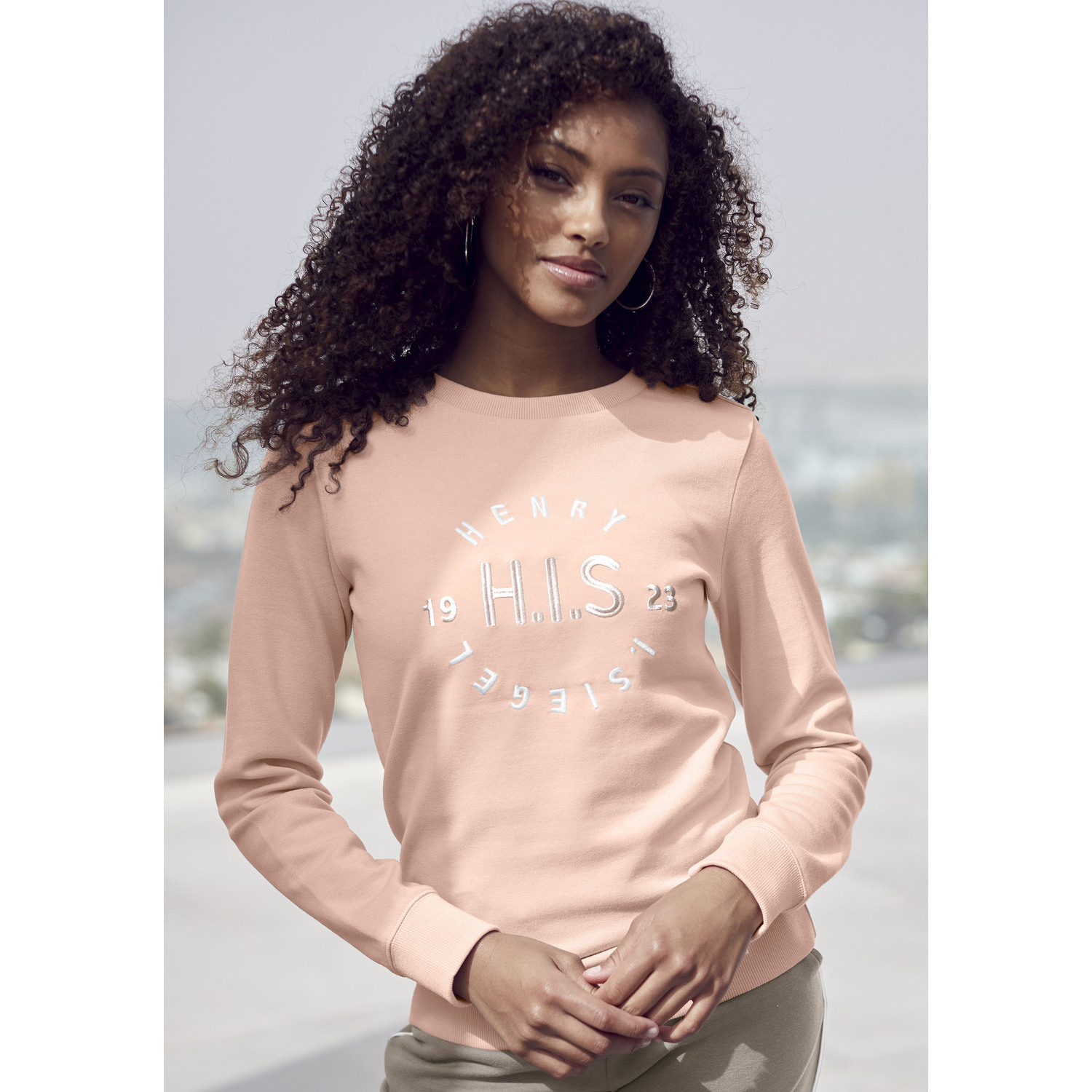 H.I.S Sweatshirt Damen salmon Gr.52/54 von H.I.S