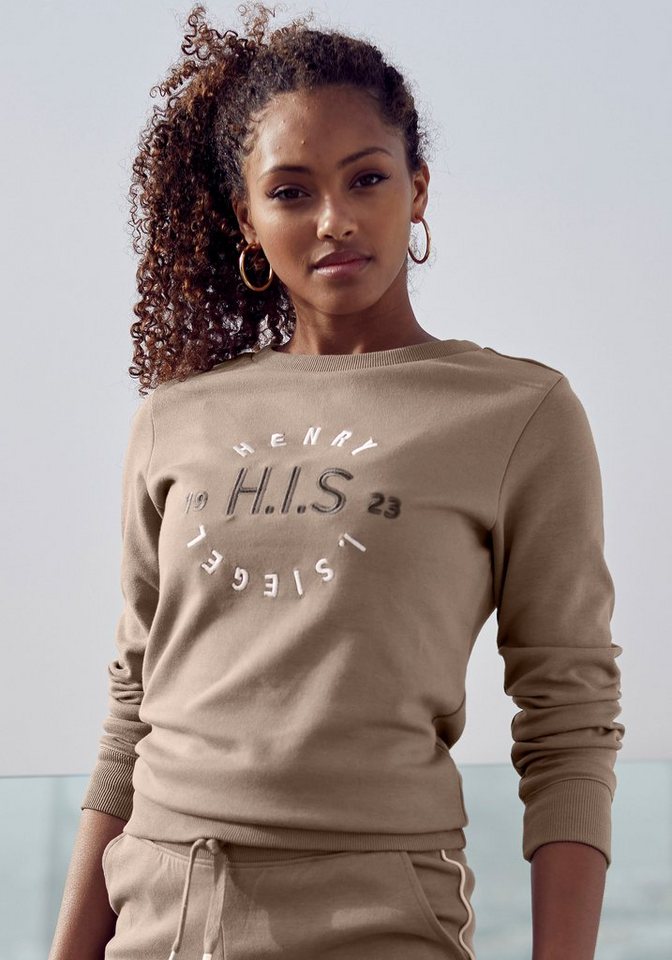 H.I.S Sweatshirt mit großer Logo Stickerei, Loungeanzug von H.I.S