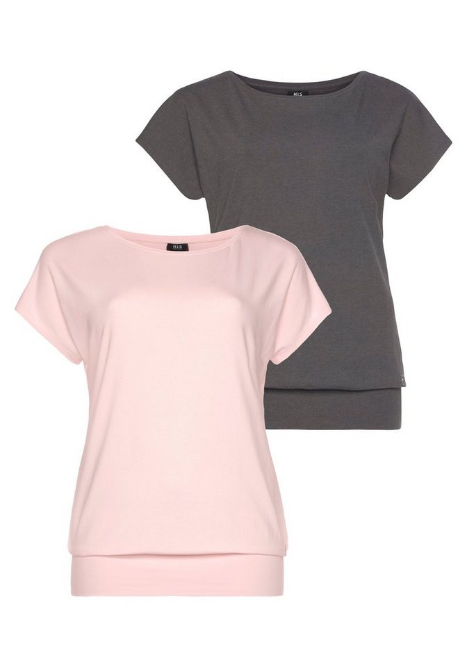 H.I.S T-Shirt aus Viskose (2er-Pack) Kurzarm, sportliche Passform, im 2er-Pack, auch in großen Größen von H.I.S