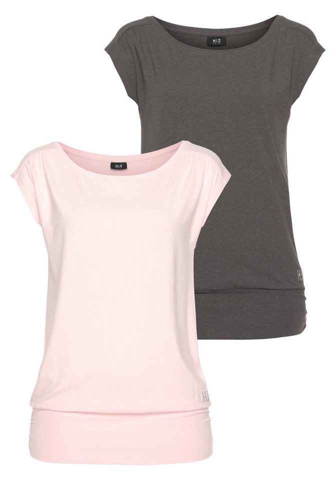 H.I.S T-Shirt aus Viskose (2er-Pack) Kurzarm, im sportlichen Stil, ideal für die Freizeit, im 2er-Pack von H.I.S