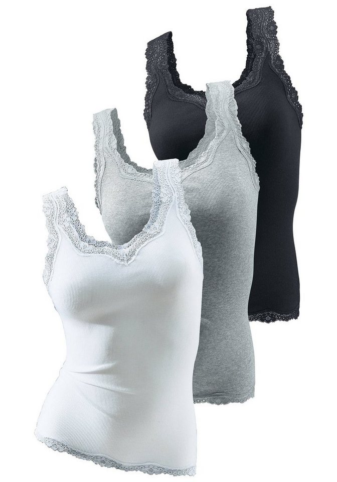 H.I.S Tanktop (3er-Pack) mit Spitze von H.I.S