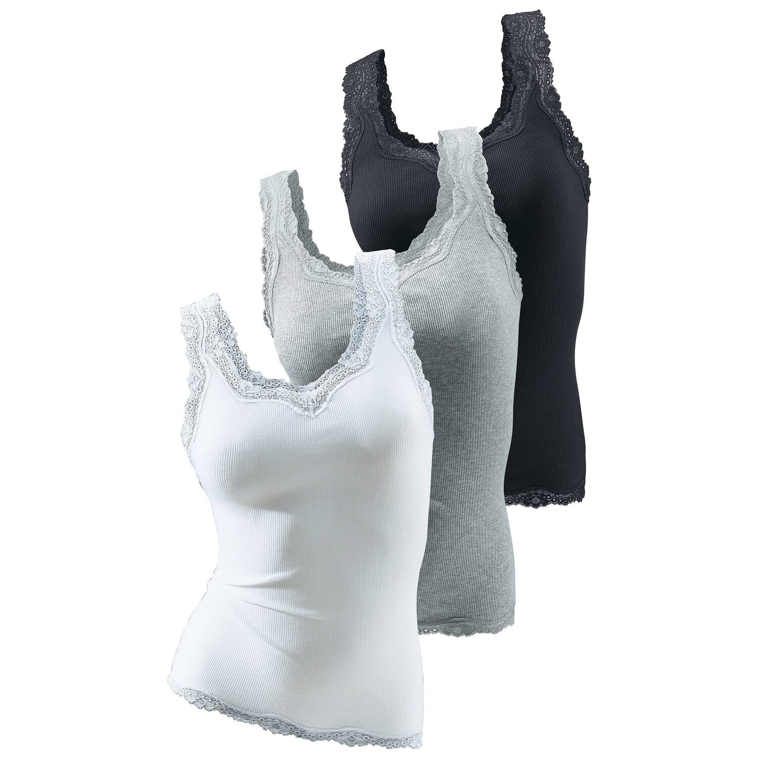 H.I.S Spitzentop Damen schwarz, weiß Gr.36/38 H.I.S Spitzentop Damen schwarz, weiß Gr.36/38 von H.I.S