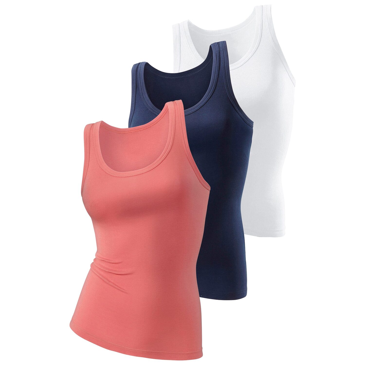 H.I.S Tanktop Damen weiß, apricot, marine Gr.40/42 von H.I.S