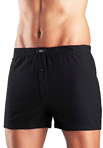 H.I.S weite Herren Boxershorts, Shorts, klassischer Schnitt, 5er Pack (10, schwarz) von H.I.S