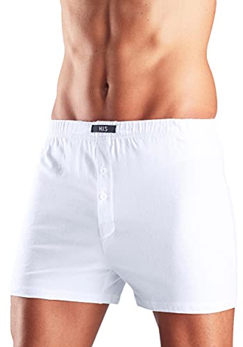 H.I.S weite Herren Boxershorts, Shorts, klassischer Schnitt, 5er Pack (7, weiß) von H.I.S