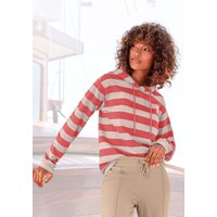 Witt Weiden Damen Kapuzensweatshirt rot-nougat-gestreift von H.I.S