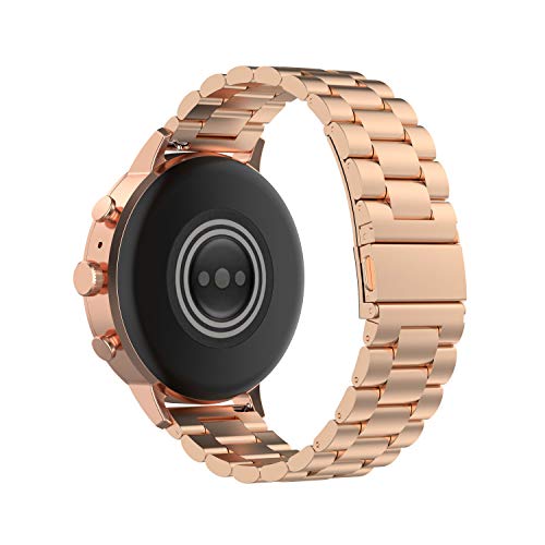 H.May Edelstahlarmband für Uhr 18mm, Metall Uhrenarmbänder Ersatzband Armband mit Schnellverschluss Geeignet für Herren Damen Armbanduhr 18mm 20mm 22mm, Rosegold von H.May