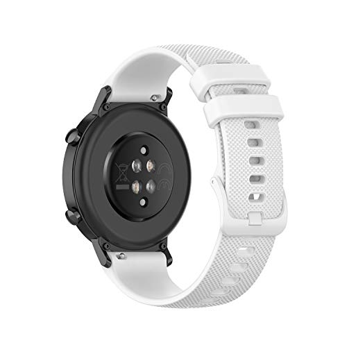 H.May Silikon Uhrenarmband Ersatzarmband, 20mm Silikon Armband Uhrenarmbänder mit Schnellverschluss für Herren Damen 18mm 20mm 22mm, Weiß von H.May