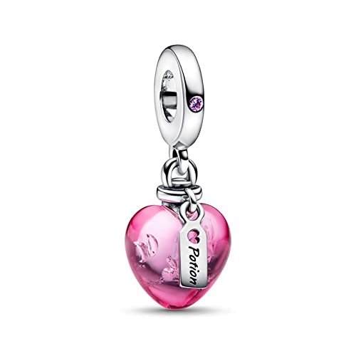 H.ZHENYUE 925 Sterling Silber Bead Charms für Europäische Armbänder und Halskette Love Potion Heart Perlen mit 5A Zirkonia,Valentinstag, Muttertag, Geschenkanhänger für Frauen und Mädchen von H.ZHENYUE