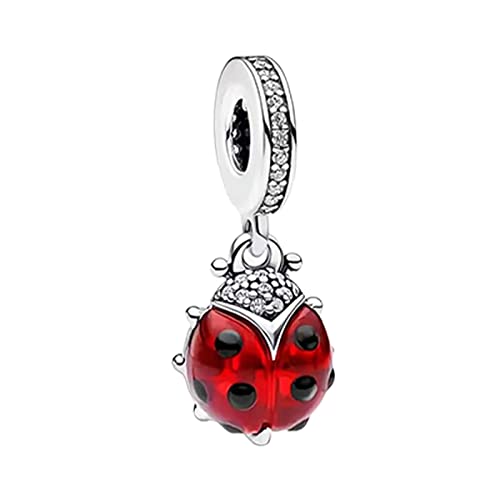 H.ZHENYUE 925 Sterling Silber Bead Charms für Europäische Armbänder und Halskette Red Ladybird Perlen mit 5A Zirkonia, Weihnachten, Valentinstag, Muttertag, Geschenkanhänger für Frauen und Mädchen von H.ZHENYUE