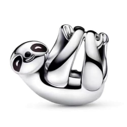 H.ZHENYUE Anhänger Charms 925 Sterling Silber Hanging Sloth Bead Charms with Cubic Zirconia für Europäische Armbänder und Halskette,Schmuck Geschenk für Weihnachten,Valentinstag,Muttertag Damen von H.ZHENYUE