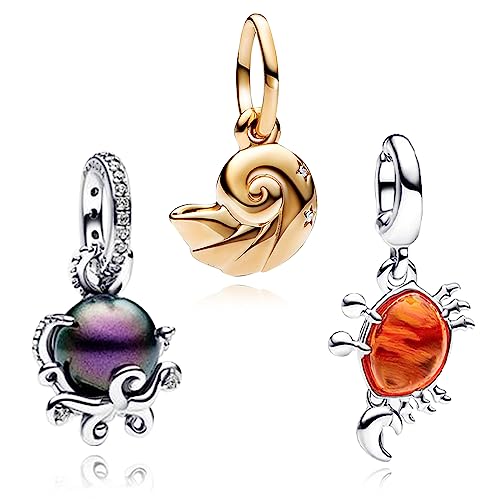 H.ZHENYUE Anhänger Charms 925 Sterling Silber Ocean Animal Series with Cubic Zirconia für Europäische Armbänder und Halskette,Schmuck Geschenk für Weihnachten,Valentinstag,Muttertag Pack von 3 Damen H.ZHENYUE Anhänger Charms 925 Sterling Silber Ocean Animal Series with Cubic Zirconia für Europäische Armbänder und Halskette,Schmuck Geschenk für Weihnachten,Valentinstag,Muttertag Pack von 3 Damen von H.ZHENYUE