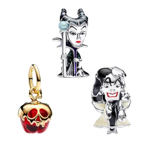 H.ZHENYUE Anhänger Charms 925 Sterling Silber Villains Apple Bead Charms with Zirconia für Europäische Armbänder Halskette,Schmuck Geschenk Weihnachten,Valentinstag,Muttertag Damen 3 Piece/Package von H.ZHENYUE