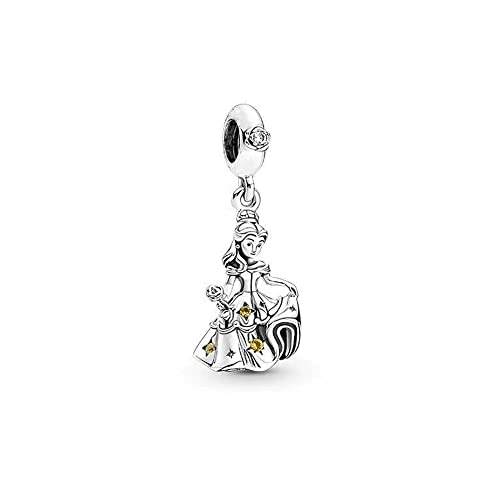 H.ZHENYUE Beauty and the Beast Dancing Belle Dangle Charm für Frauen Charm Armbänder, 925 Sterling Silber Muttertag Halloween Geburtstag Weihnachten Schmuck Geschenk für Mädchen von H.ZHENYUE