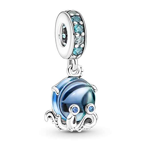 H.ZHENYUE Jewelry Cute Octopus Dangle Charm Beads fit Bracelet Necklace for Woman Girls,925 Sterling Silver Pendant Beads with Cubic Zirconia,Happy Birthday Christmas Halloween Valentine's Day Gifts von H.ZHENYUE