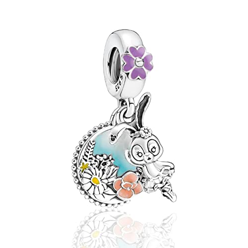 H.ZHENYUE Jewelry Purple Rabbit Pendant Beads fit Bracelet Necklace for Woman Girls,925 Sterling Silver Pendant Beads with Cubic Zirconia,Happy Birthday Christmas Halloween Valentine's Day Gifts von H.ZHENYUE