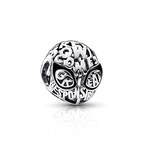 H.ZHENYUE Superhero Mask Charm Bead fit Bracelet Necklace for Woman Girls,925 Sterling Silver Pendant Beads,Birthday Christmas Halloween Valentine's Day Gifts von H.ZHENYUE