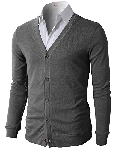 H2H Herren Strickjacke Gr. Small, Cmocal012-grau von H2H