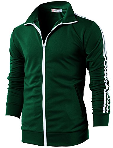 H2H Mens Active Slim Fit Track Jacket Zip-up Long Sleeve Training Basic Designed von H2H