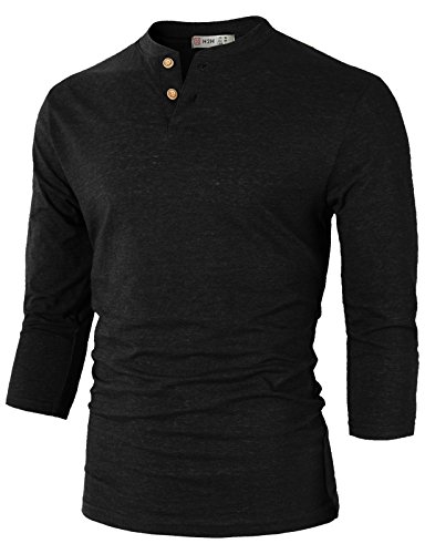 H2H Mens Casual Slim Fit Henley T-Shirt 3/4 Sleeve Basic Designed von H2H