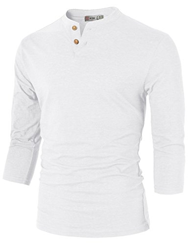 H2H Mens Casual Slim Fit Henley T-Shirt 3/4 Sleeve Basic Designed von H2H