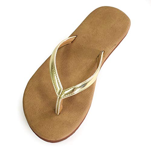 H2K Damen-Sandalen, klassisch, leicht, bequem, flach, Gold, 38 EU H2K Damen-Sandalen, klassisch, leicht, bequem, flach, Gold, 38 EU von H2K