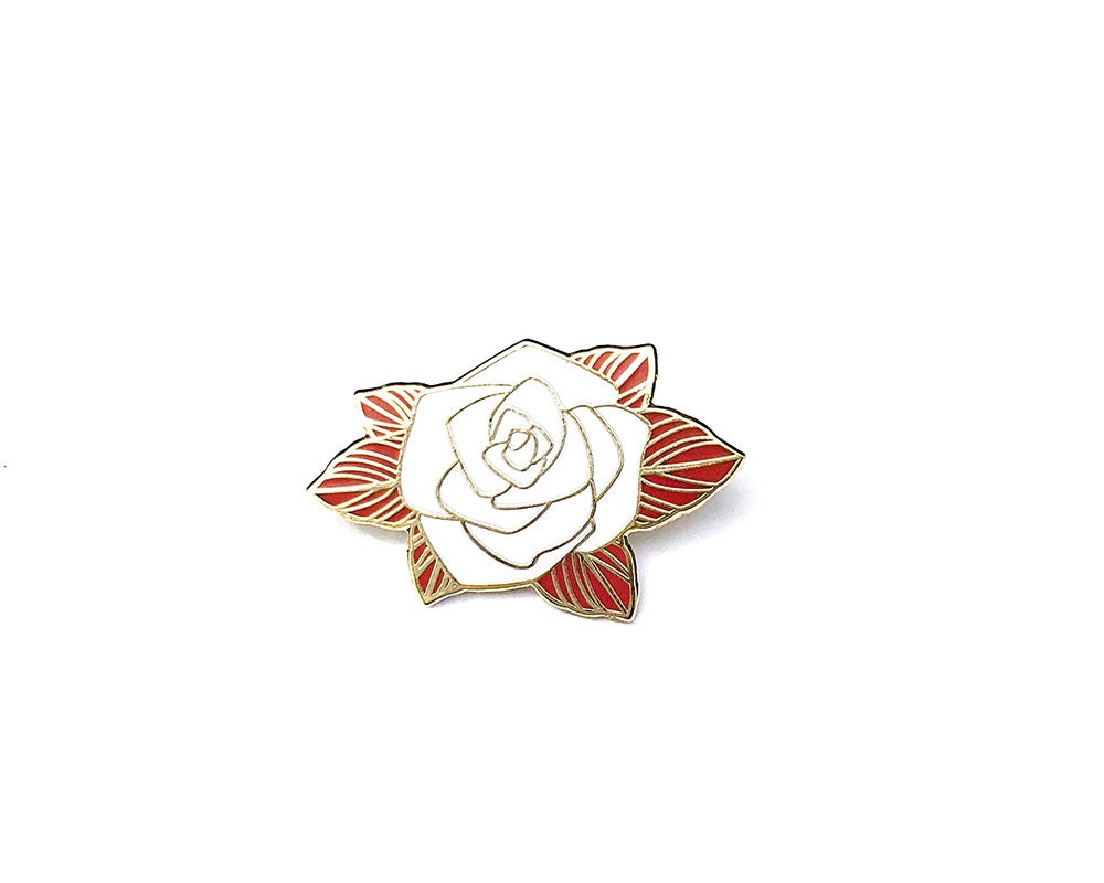Weiss Und Gold Rose Anstecknadel Weiss Und Gold Rose Anstecknadel von H4HNYC