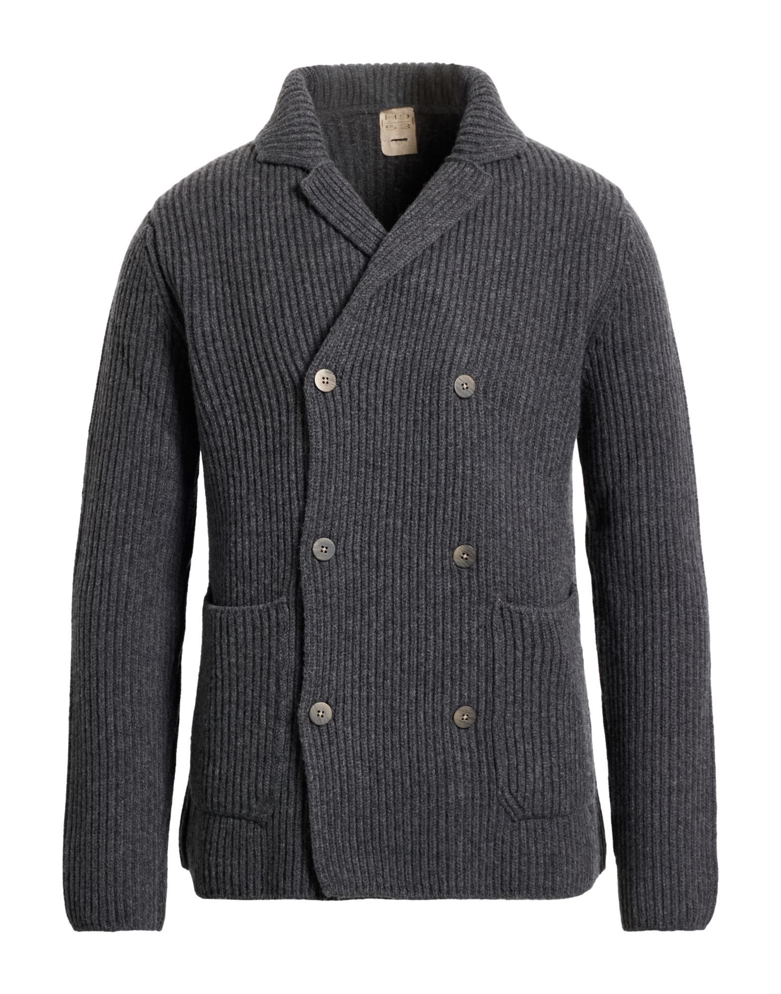 H953 Strickjacke Herren Braungrau von H953