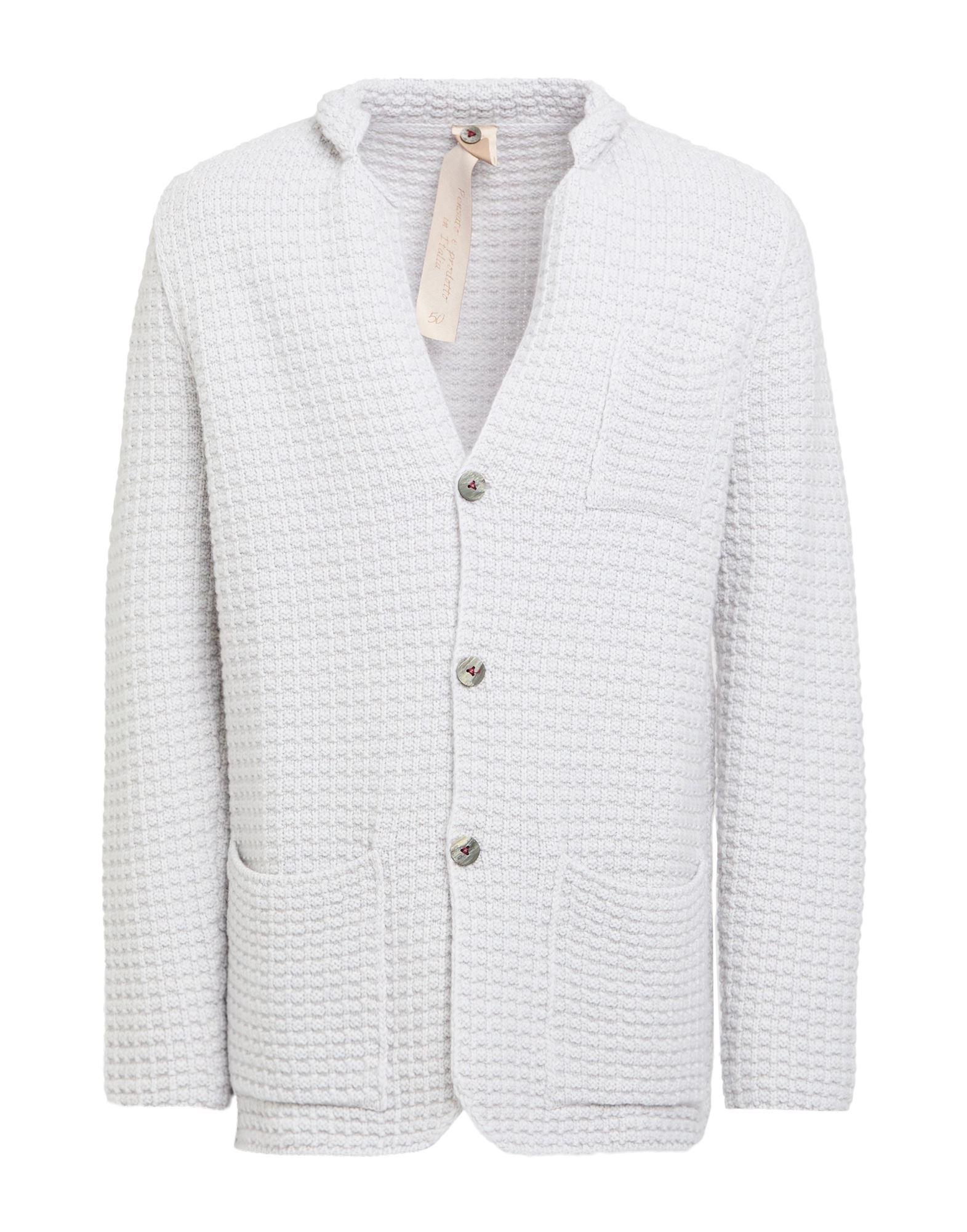 H953 Strickjacke Herren Hellgrau von H953