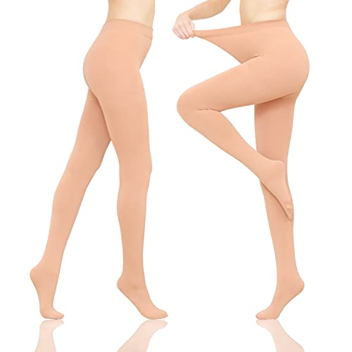 HA WA 2er Pack 100D Thermo Strumpfhose Damen Winter，Gefütterte Fleece Blickdichte Thermostrumpfhose für Damen(DE-LAM-FUFU-L-) von HA WA