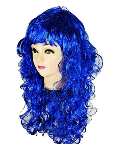 HAAC Perücke Langhaar lang Farbe dunkelblau blau für Fasching Karneval Party von HAAC