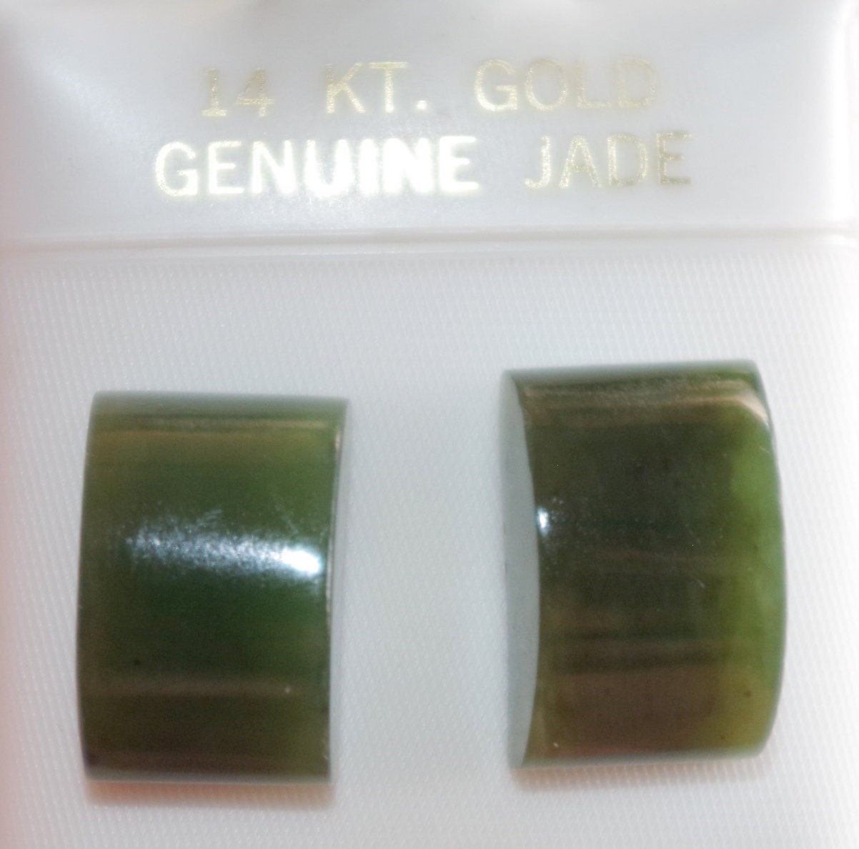 14K Echte Grüne Vintage Jadeit Jade 20 Mm Kuppel Ohrstecker/Multilisting von HAANDMADEJEWELRY
