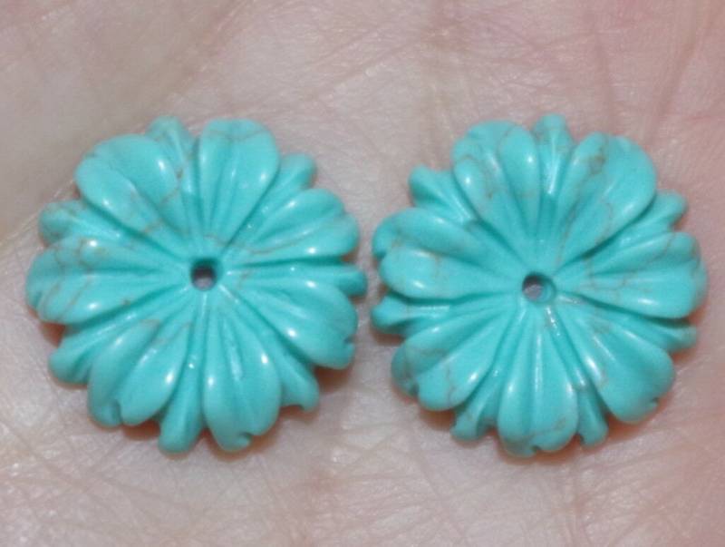 15 Mm Türkis Blume Jacken Für Ohrstecker Ohrringe Verwenden Sie Mit Beliebigen Bolzen Multi Listing von HAANDMADEJEWELRY