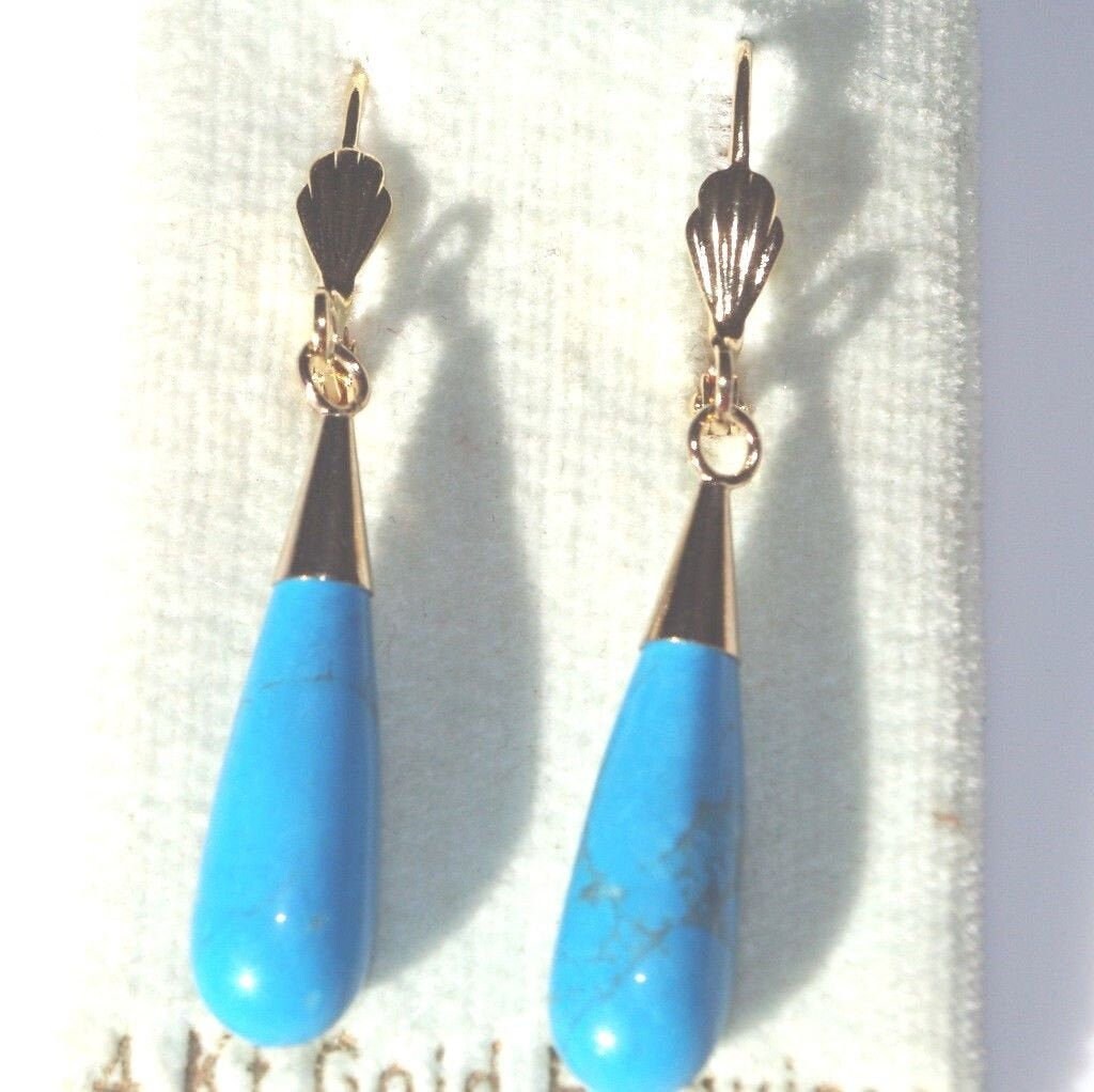 45 Mm Hochwertige Ohrringe Mit Türkis Arizona Teardrop von HAANDMADEJEWELRY