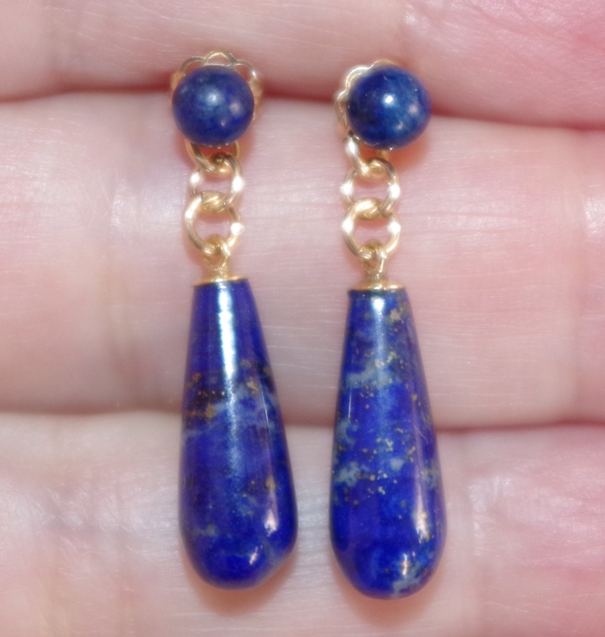 Qualität 14K Lapislazuli Ohrstecker Mit Abnehmbaren Lapis Tear Drop Ohrringe Jacken Multi Use Looks Erstellen Qualität 14K Lapislazuli Ohrstecker Mit Abnehmbaren Lapis Tear Drop Ohrringe Jacken Multi Use Looks Erstellen von HAANDMADEJEWELRY
