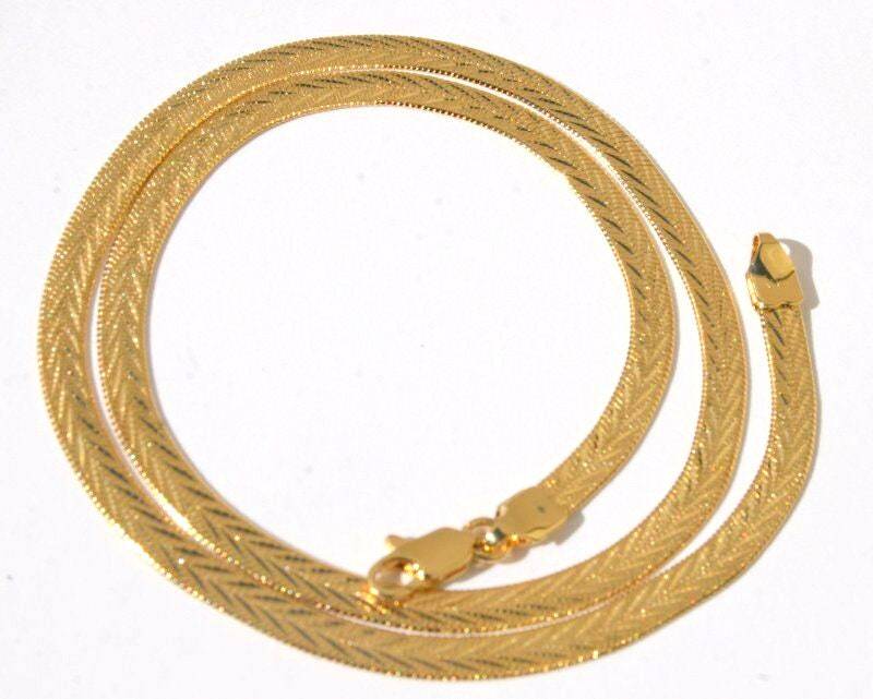 Vintage Qualität Wunderschöne 14K Gold Filled Herringbone Weizen Design Kette Zwei Looks von HAANDMADEJEWELRY
