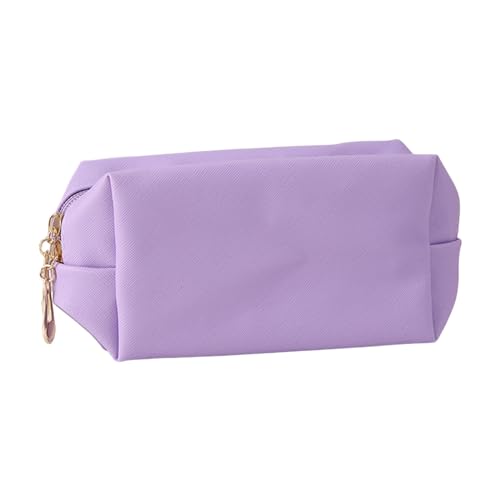 HAAPYY Federmäppchen mit großem Fassungsvermögen, leichtes PU-Federmäppchen, Schreibwaren-Tasche, Kosmetiktasche, violett, 17.5*8*9CM von HAAPYY