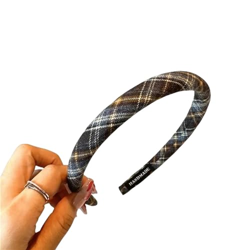 Damen Haarbänder Haar Elegant Plaid Lünette Haarband Für Frauen Retro Stirnband Girls Vintage Hoop Für Feiertagsparty -Haarbänder Accessoires-Blau von HAAR