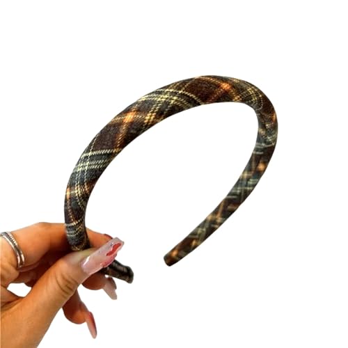 Damen Haarbänder Haar Elegant Plaid Lünette Haarband Für Frauen Retro Stirnband Girls Vintage Hoop Für Feiertagsparty -Haarbänder Accessoires-Gelb von HAAR