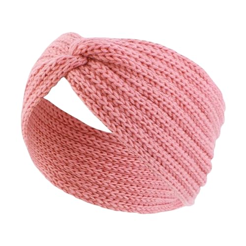 Damen Haarbänder Haar Frauen Strickkreuz Stirnband Winterohrwärmer Yoga Haarband Breites Radfahren Häkelte Kopfschreiber Haarzubehör Accessoires-Shell Pink-Diese Größe Passt Jedem von HAAR