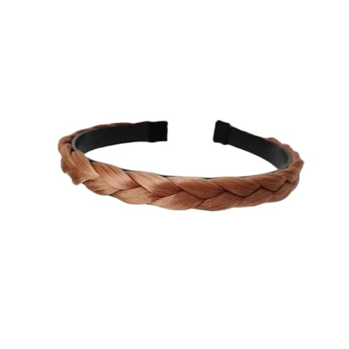 Damen Haarbänder Haar Frauen Synthetische Perücke Twist Flouged Hair Bands Mode Zöpfe Haarzubehör Frauen Stirnband Stretch Für Party-B-Gold von HAAR