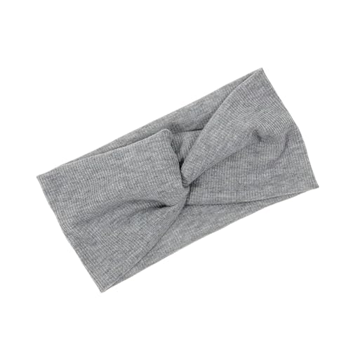 Damen Haarbänder Haar Mit Weit Breiterem Damenmodet-Faden Mit Gekreuztem Stoff Stirnband Stirnband Sport Sweat-Absorbent Yoga Headscarf-Hellgrau-Einheitsgröße von HAAR