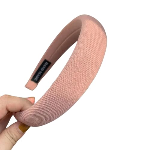 Damen Haarbänder Haar Mode Hair Hoop Haarbänder Für Frauen Mädchen Blühen Feste Farbe Stirnbänder Breite Haarbänder Haarzubehör Kopfbedeckung-Stil 4 Lichtrosa von HAAR