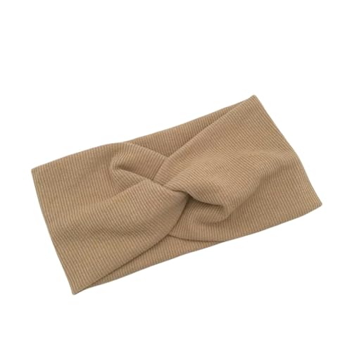 Damen Haarbänder Haar Solid Cross Stirnbänder Für Frauen Woll Gestrickte Elastizität Sport Yoga Stirnband Kopfbedecke Mädchen Haare Haarzubehör Accessoires-Khaki von HAAR