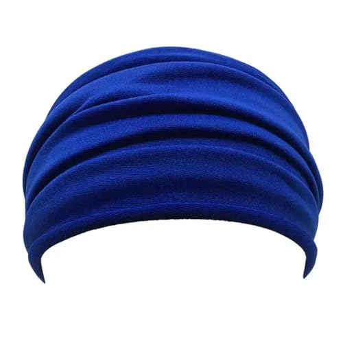 Damen Haarbänder Haar Solid Women Wide Sports Fold Haarband Yoga Stretch Stirnband Elastizität Running Turban Running Headwap Hair Band-Dunkelblau von HAAR