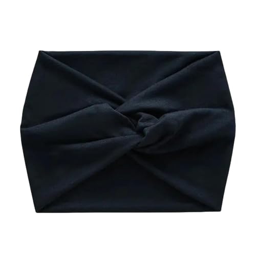 Damen Haarbänder Haar Verdrehte Breite Stirnbänder Für Frauen Extra Großer Turban Training Stirnband Yoga Haarbänder Verdrehte Haarzubehör-Navy Blau von HAAR