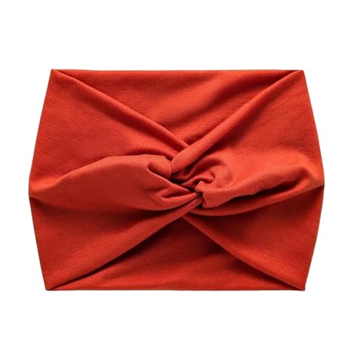 Damen Haarbänder Haar Verdrehte Breite Stirnbänder Für Frauen Extra Großer Turban Training Stirnband Yoga Haarbänder Verdrehte Haarzubehör-Orange Rot von HAAR