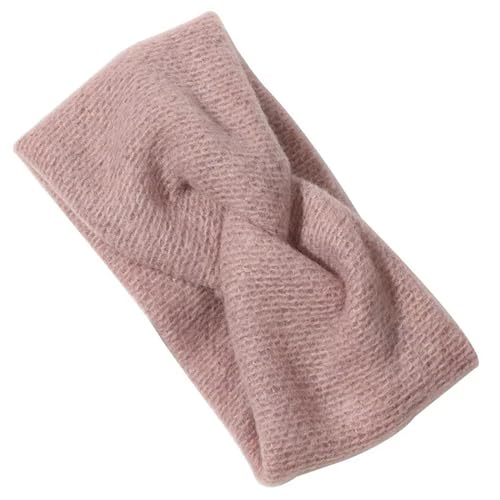 Damen Haarbänder Haar Winter Wide Strick Kreuzstirnband Für Frauen Modische Farbige Elastische Yoga Turban Bandage Bandanas Haarbänder-Stil 1 Pink von HAAR