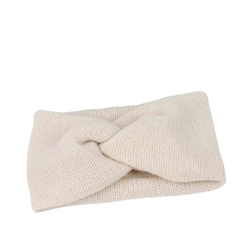 Damen Haarbänder Haar Winter Wide Strick Kreuzstirnband Für Frauen Modische Farbige Elastische Yoga Turban Bandage Bandanas Haarbänder-Stil 1 Weiß von HAAR